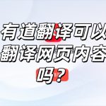 有道翻译可以翻译网页内容吗？
